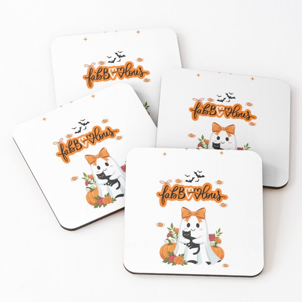 Item preview, FabBOOlous Ghost iPhone Case — Cute Halloween Aesthetic with Cat and Pumpkins designed and sold by MaisRosesStore.