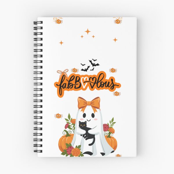 Item preview, FabBOOlous Ghost iPhone Case — Cute Halloween Aesthetic with Cat and Pumpkins designed and sold by MaisRosesStore.