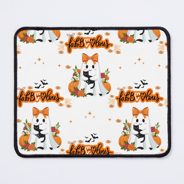 Item preview, FabBOOlous Ghost iPhone Case — Cute Halloween Aesthetic with Cat and Pumpkins designed and sold by MaisRosesStore.