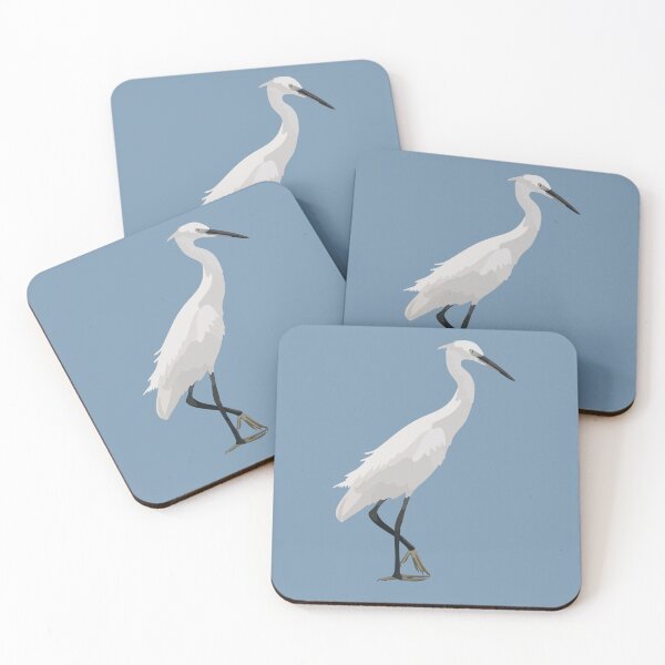 Item preview, L is for Little Egret,Little Egret Illustration – Graceful Wading Bird Artwork designed and sold by PrettylittlepastelUk.