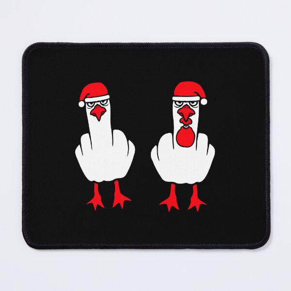 Item preview, 2 Seagull Friends Grumpy Santa Hat Middle Finger Christmas designed and sold by shirt-o-mat.
