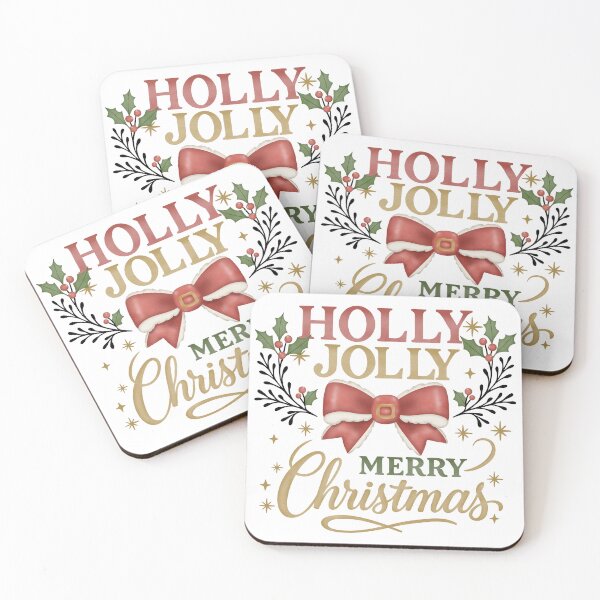 Item preview, Holly Jolly Merry Christmas – Elegant Watercolor Holiday Typography Design designed and sold by wanderbloomm.