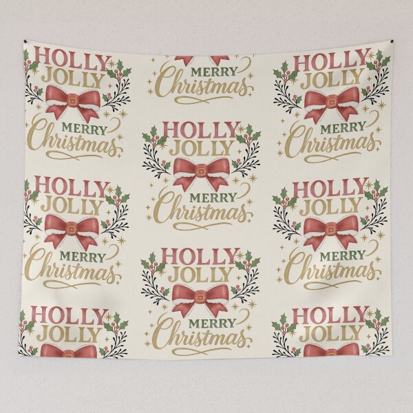 Item preview, Holly Jolly Merry Christmas – Elegant Watercolor Holiday Typography Design designed and sold by wanderbloomm.