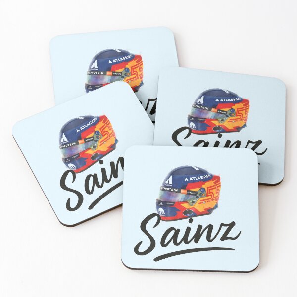 Item preview, Carlos Sainz F1 Helmet Watercolor Art designed and sold by Studio F1Grid.