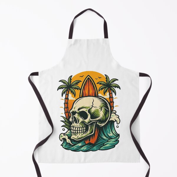 Item preview, Surf Skull with Palms and Waves designed and sold by ArtfulWeave.
