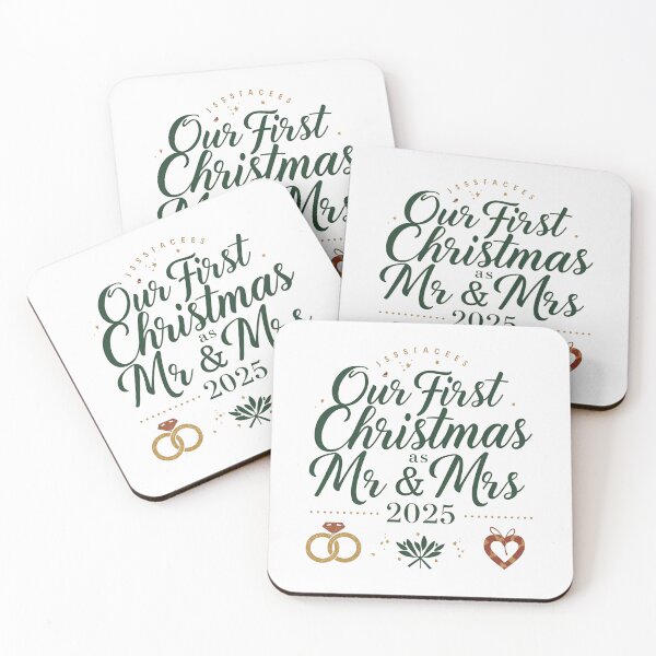 Item preview, Our First Christmas As Mr & Mrs 2025 T‑Shirt | Newlywed Matching Couple Xmas Tee for Honeymooners, Married First Christmas, Holiday Photos ​ designed and sold by GAIDREDA.