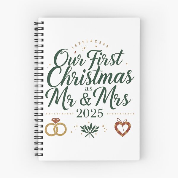 Item preview, Our First Christmas As Mr & Mrs 2025 T‑Shirt | Newlywed Matching Couple Xmas Tee for Honeymooners, Married First Christmas, Holiday Photos ​ designed and sold by GAIDREDA.