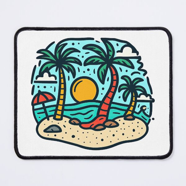 Item preview, Tropical Beach Sunset Illustration designed and sold by ArtfulWeave.