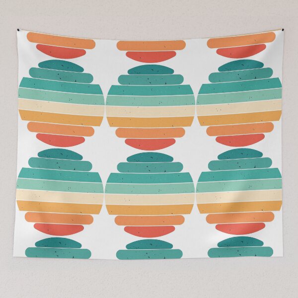 Item preview, Retro Sunset Striped Circle designed and sold by ArtfulWeave.