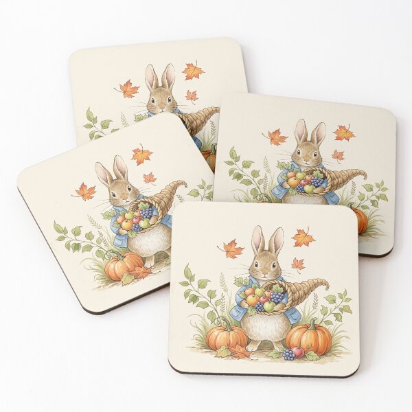 Item preview, Autumn Harvest – Little Rabbit with Cornucopia designed and sold by Pasteltone.