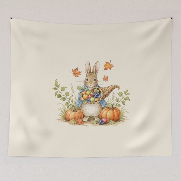 Item preview, Autumn Harvest – Little Rabbit with Cornucopia designed and sold by Pasteltone.