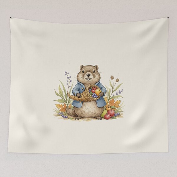 Item preview, Autumn Harvest Joy – Woodland Friend with Cornucopia designed and sold by Pasteltone.