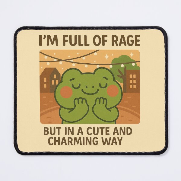 Item preview, Cute Frog Rage Quote – Funny Wholesome Frog Art, Kawaii Angry Frog Aesthetic designed and sold by Florarts.