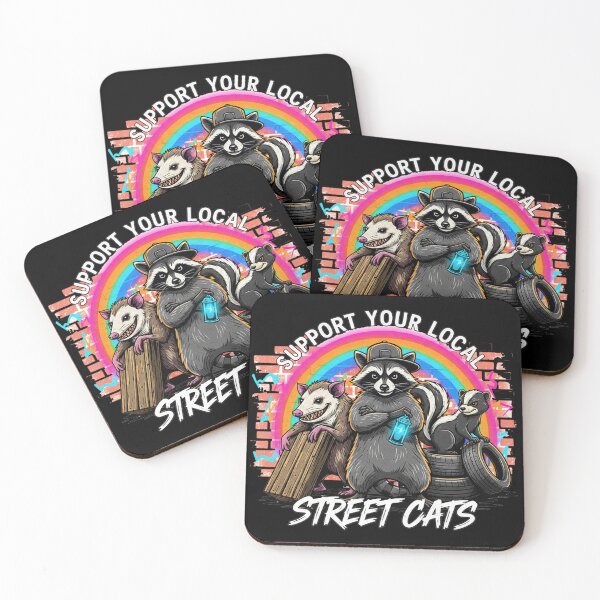 Item preview, Urban Crew: Street Art Raccoon Opossum Skunk Graphic T-Shirt designed and sold by nhstaruna.