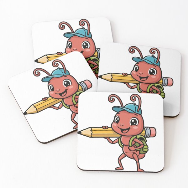 Item preview, Cute Cartoon Ant with Pencil – Adorable School Mascot Art designed and sold by Royalsticker.
