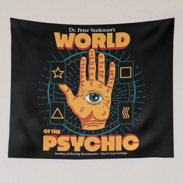 Item preview, World of the Psychic – Ghostbusters II Inspired Retro TV Show Tee | Dr. Peter Venkman Fan Shirt designed and sold by Auctor.