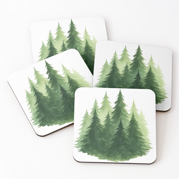 Item preview, Watercolor Evergreen Forest designed and sold by ArtfulWeave.
