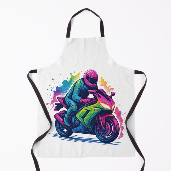 Item preview, Neon Motorcycle Rider Art designed and sold by ArtfulWeave.