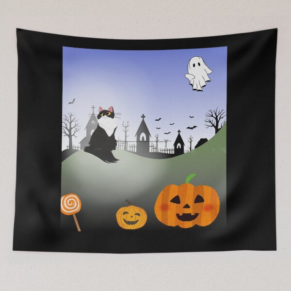 Item preview, A spooky place and then see a cat and candy designed and sold by LavenderChill04.