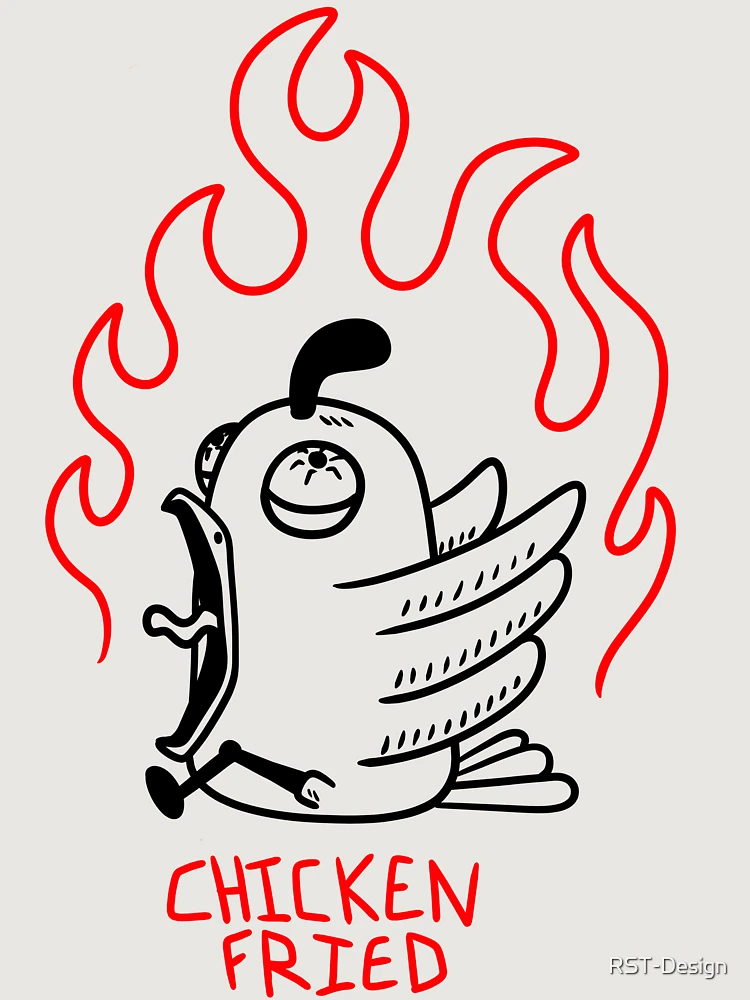 Aperçu 6 sur 6. Sweat à capuche oversize premium avec l'œuvre Chicken Fried créée et vendue par RST-Design.