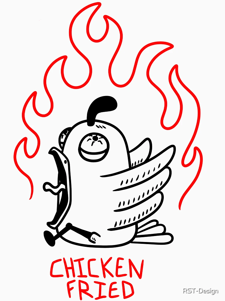 Aperçu 6 sur 6. Sweat à capuche épais avec l'œuvre Chicken Fried créée et vendue par RST-Design.