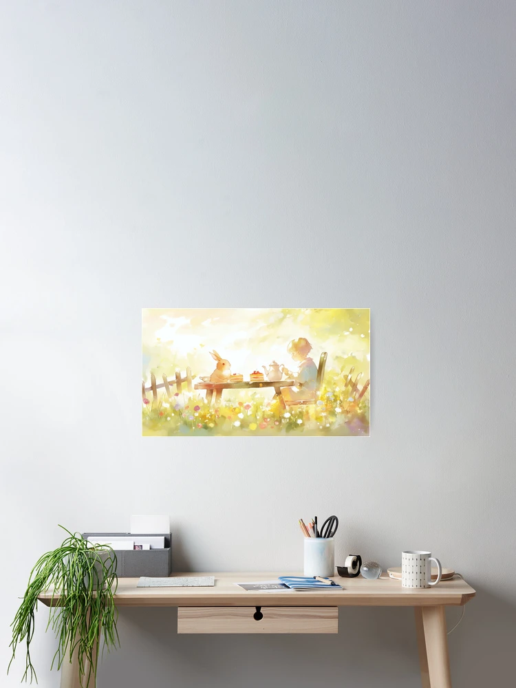 Thumbnail 2 of 3, Poster, Dreamy Rabbit Tea Party designed and sold by SweetSprash.