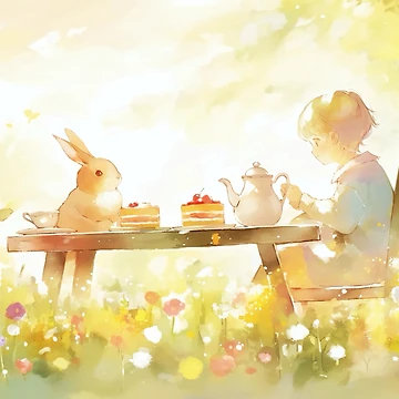 Artwork thumbnail, Dreamy Rabbit Tea Party by SweetSprash
