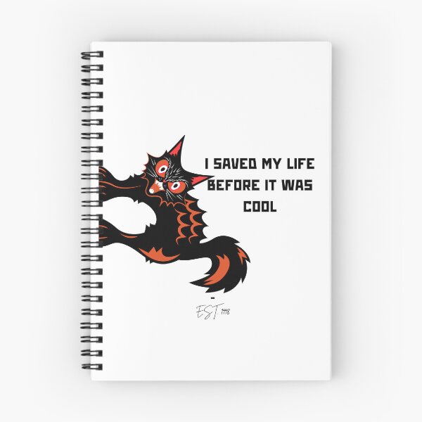 Item preview, I Saved My Life Before It Was Cool – Funny Furious Cat & 90s Tech Pun T-Shirt, Sticker, Mug Design & more designed and sold by LOLbySA.