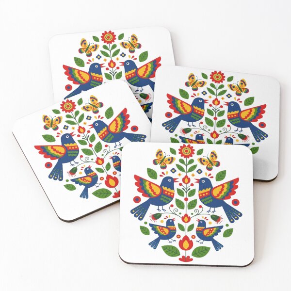 Item preview, Folk Floral and birds Art Illustration designed and sold by Reicrea.
