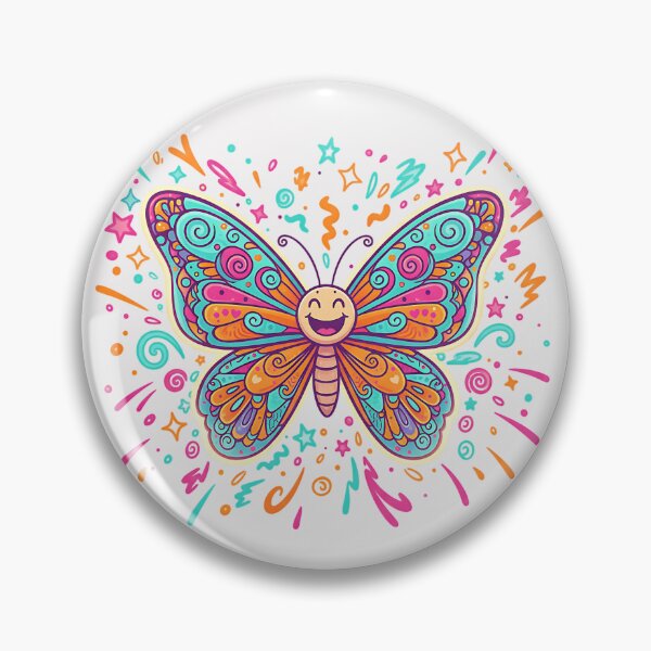Item preview, Smiling Butterfly with Colorful Swirls and Confetti designed and sold by AwesomeBeyondLimits.