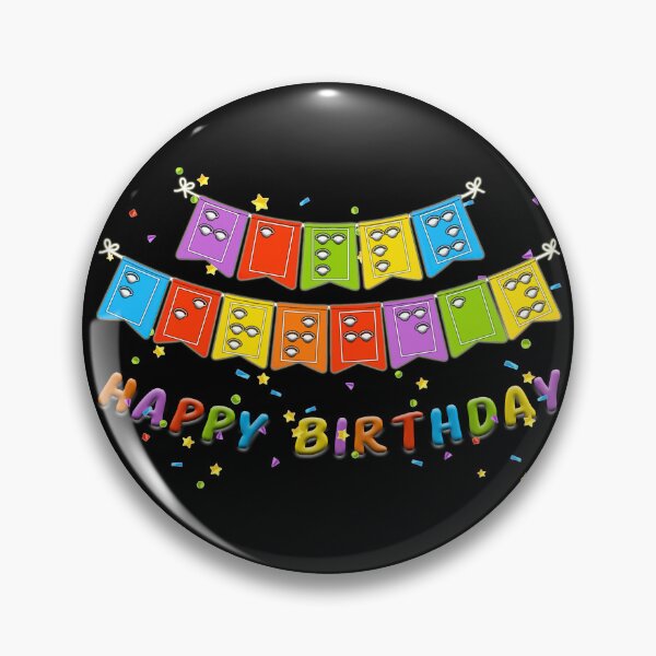 Item preview, Happy Birthday in Eyepatch Braille – Rainbow Party Bunting Graphic designed and sold by Eyepatch-Jacks.