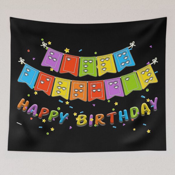 Item preview, Happy Birthday in Eyepatch Braille – Rainbow Party Bunting Graphic designed and sold by Eyepatch-Jacks.