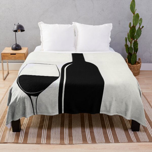 Item preview, Minimalist Wine Bottle and Glass Silhouette designed and sold by Nytheris.