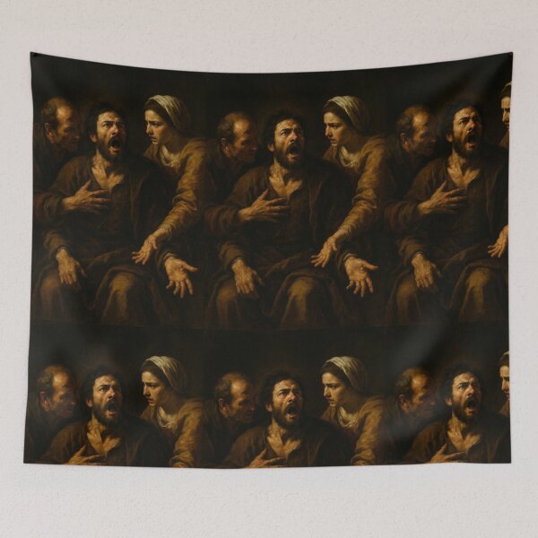 Item preview, Dramatic Baroque Scene – Classical Oil Painting Style designed and sold by weirdfishes123.