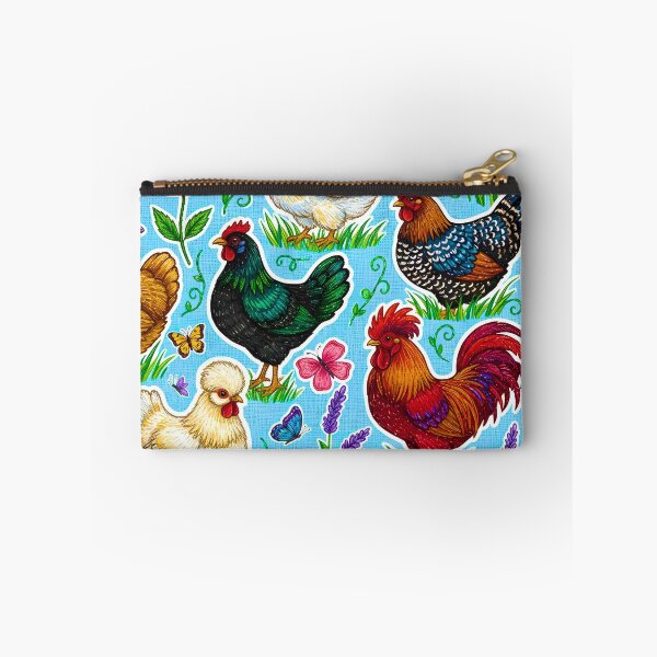Item preview, Country Chicken and Flowers Pattern Cottagecore Chicken Breed Design Farmhouse and Butterfly Print designed and sold by JOSTH.