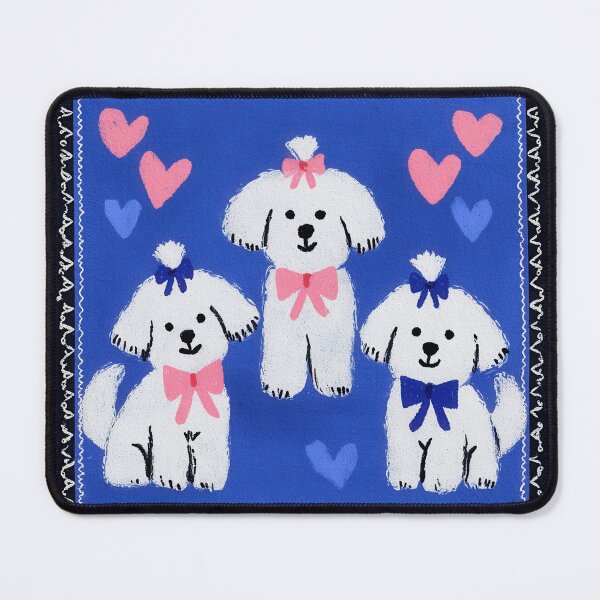 Item preview, Bichon Frises with Hearts Folk Art designed and sold by Flying Doggo.