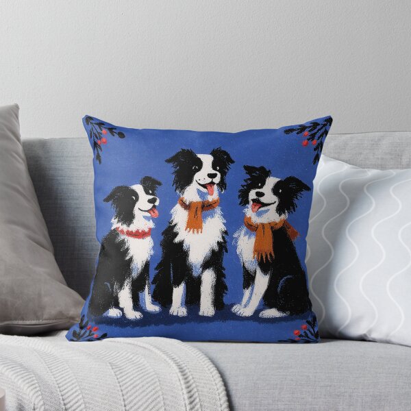 Item preview, Border Collies with Berries Folk Art designed and sold by Flying Doggo.