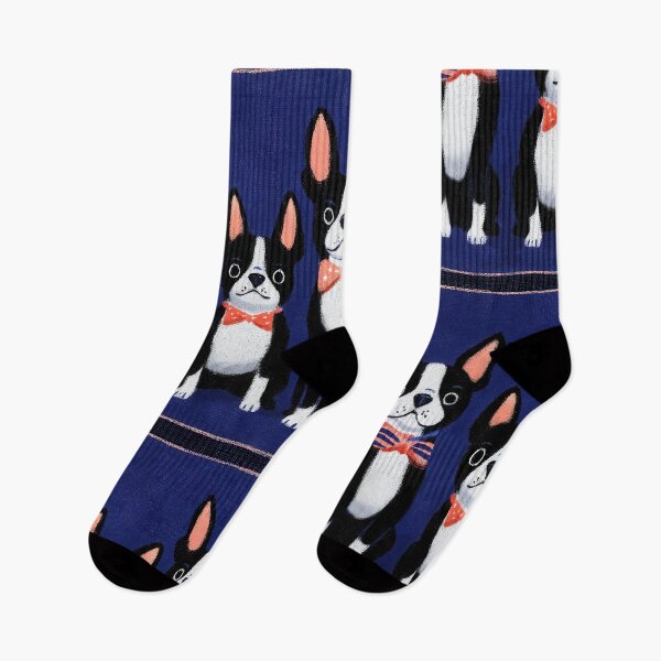Item preview, Boston Terriers with Stars Folk Art designed and sold by Flying Doggo.