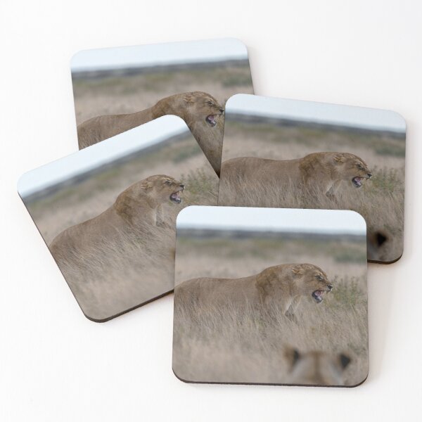 Item preview, Her Line in the Grass — Lioness Warning the Subadults, Etosha National Park designed and sold by DavideAntoniani.