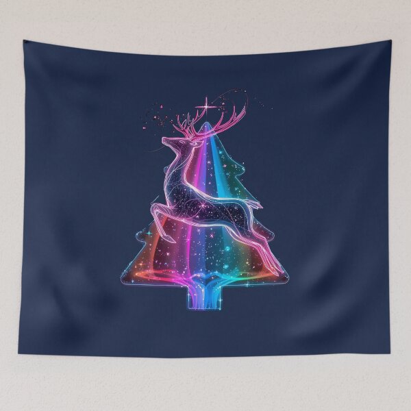 Item preview, Neon Christmas Deer – Futuristic Holiday Tree Design designed and sold by Activity01.