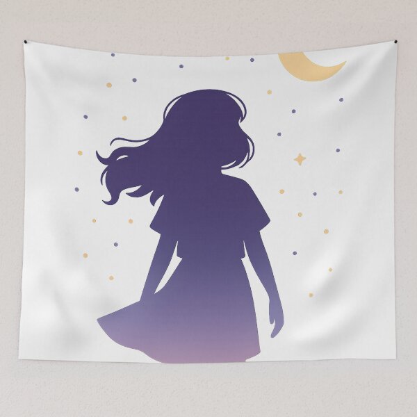 Item preview, Girl looking at a Moon designed and sold by Gold Phoenix Adro.