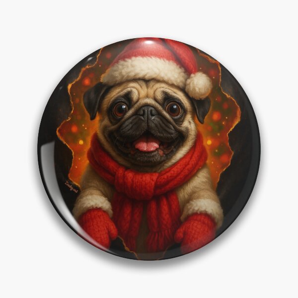 Item preview, Vrolijke Kerst Mopshond – Warme Feestsfeer designed and sold by Zouky.art.