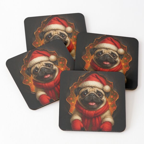 Item preview, Vrolijke Kerst Mopshond – Warme Feestsfeer designed and sold by Zouky.art.