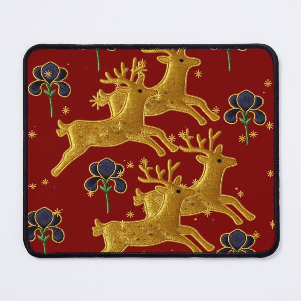 Item preview, Christmas Deer with Blue Flowers and Snow designed and sold by Ciervo Primavera.