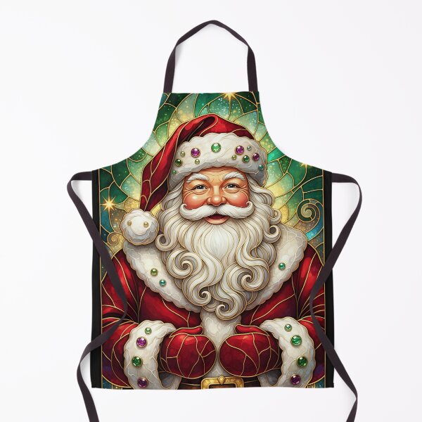 Item preview, Jewel-Adorned Santa Claus in Festive Swirls and Stars designed and sold by AwesomeBeyondLimits.