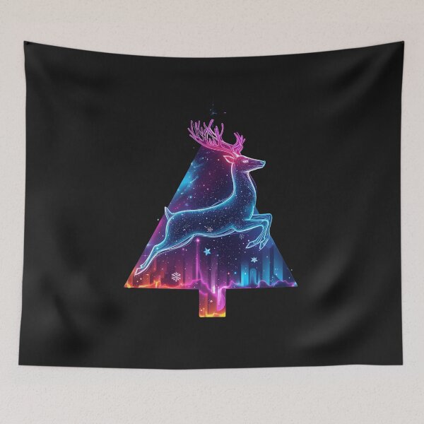 Item preview, Neon Reindeer Galaxy – Futuristic Christmas Tree Design designed and sold by Activity01.