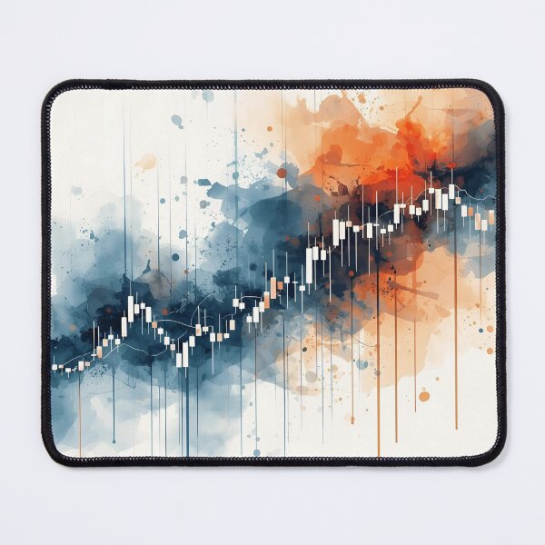 Item preview, Flow of Volatility — Blue & Orange Forex Abstraction, funny, gifts, you, designed and sold by Ewelina Niemiec.