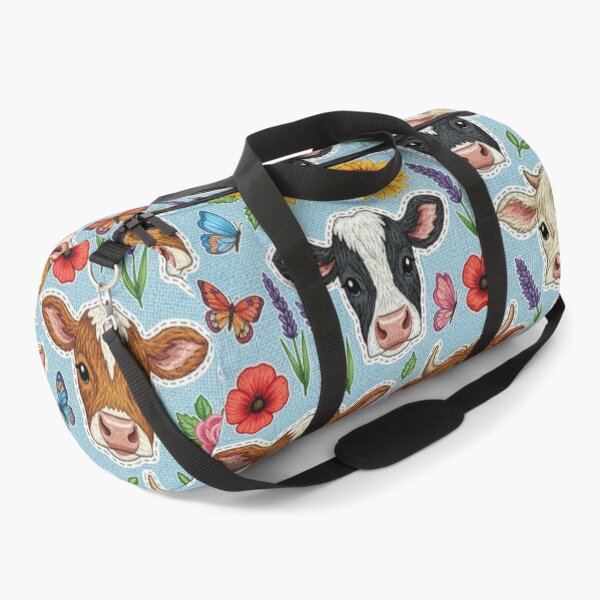 Item preview, Kawaii Highland Cow and Farm Breeds Cow Face Pattern Sunflower and Butterfly Print designed and sold by JOSTH.