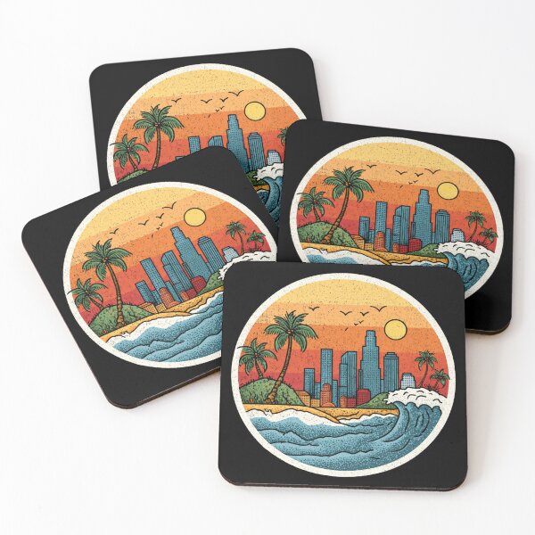 Item preview, East LA Beach View Cartoon Sticker Desing designed and sold by kndzxf.