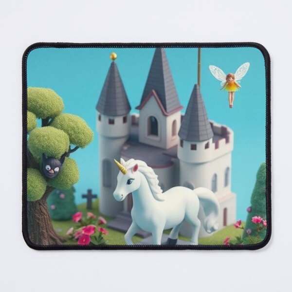 Item preview, Unicorn Castle with Fairy and Mischievous Imps designed and sold by Jeff's Good Mojo Dojo.